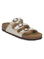 Birkenstock Klapki "xxx" w kolorze kremowym rozmiar: 40. Brązowe klapki Birkenstock, bez wzorów, z otwartym noskiem, bez obcasa. Za 367.45 zł.