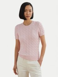 LAUREN RALPH LAUREN Sweter 200965880002 Różowy Relaxed Fit. Czerwone swetry Lauren Ralph Lauren, l, bez wzorów, z bawełny, bez ramiączek. Za 499.99 zł.