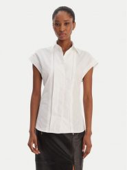 BOSS Koszula Bireny 50553703 Biały Slim Fit. Białe koszule Boss, bez wzorów, z bawełny, bez kołnierzyka, bez ramiączek. Za 699.99 zł.