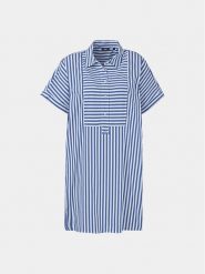JOOP! Sukienka koszulowa 30041716 Niebieski Loose Fit. Niebieskie sukienki Joop!, bez wzorów, z bawełny, bez kołnierzyka, bez ramiączek, koszulowe. Za 399.99 zł.