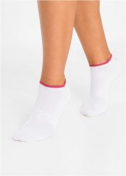Skarpety do sneakersów (8 par), bawełna organiczna. Białe bielizna sportowa bonprix, bez wzorów, z bawełny. Za 52.99 zł.