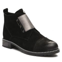 Botki Loretta Vitale. Czarne botki Loretta Vitale, bez wzorów, bez obcasa, na płaskiej podeszwie, bez zapięcia. Za 449.99 zł.