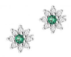 Kolczyki srebrne z cyrkoniami - kwiaty. Szare kolczyki Apart, z cyrkonią, srebrne. Za 74.00 zł.