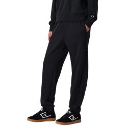 Spodnie damskie Champion Elastic Cuff Pants. Czarne spodnie dresowe Champion, bez wzorów, z dresówki. Za 139.00 zł.