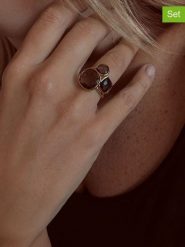 Les Petites Précieuses Pozłacane pierścionki (3 szt.) z kwarcem rozmiar: 58. Brązowe pierścionki Les Petites Précieuses, z kwarcem, pozłacane. Za 330.97 zł.