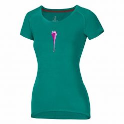 Koszulka damska Ocun Raglan. Niebieskie bluzki Ocun, xl, bez wzorów, sportowe, bez kołnierzyka, bez ramiączek. Za 178.50 zł.