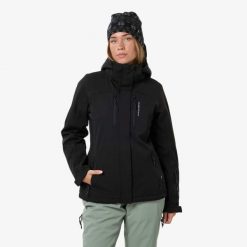 Kurtka Narciarska Narciarstwo Kobieta Cervinia Wodoodporny. Czarne kurtki narciarskie SWEDEMOUNT, m, bez wzorów, z elastanu, bez kaptura, na golfa. Za 599.99 zł.
