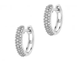 Kolczyki z białego złota z diamentami - koła - 0,20 ct - próba 585. Białe kolczyki Apart, z diamentem, złote. Za 3,090.00 zł.