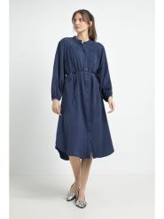 Josephine & Co Sukienka "Josephine" w kolorze granatowym rozmiar: 44. Niebieskie sukienki Josephine & Co, na co dzień, bez wzorów, z lyocellu, bez kołnierzyka, bez ramiączek, midi, proste. Za 282.99 zł.