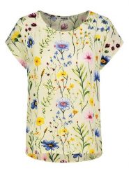 Sublevel Bluzka w kolorze jasnożółtym ze wzorem rozmiar: L. Żółte bluzki Sublevel, l, bez wzorów, z wiskozy, bez kołnierzyka, bez ramiączek. Za 60.99 zł.