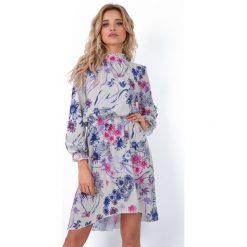 Asymetryczna sukienka kwiaty fb676. Szare sukienki Fobya, na lato, s, bez wzorów, z asymetrycznym kołnierzem, bez ramiączek, asymetryczne. Za 139.00 zł.