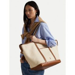Torebka Polo Ralph Lauren. Brązowe shopper Polo Ralph Lauren, bez wzorów, bez dodatków. Za 1,599.00 zł.