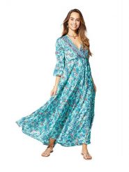 Aller Simplement Sukienka w kolorze błękitnym rozmiar: 34/36. Niebieskie sukienki Aller Simplement, bez wzorów, klasyczne, bez kołnierzyka, bez ramiączek, maxi. Za 78.99 zł.