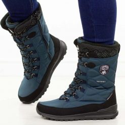 Granatowe zimowe śniegowce damskie z membraną American Club Softshell Sn82/25. Niebieskie trapery i śniegowce American CLUB, z jeansu. W wyprzedaży za 240.87 zł.