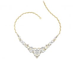 Naszyjnik z żółtego złota z brylantami - 45 cm, - 0,75 ct - próba 585. Żółte naszyjniki Apart, z brylantem, złote. Za 26,590.00 zł.
