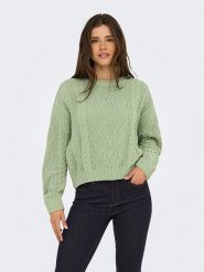 ONLY Sweter w kolorze jasnozielonym rozmiar: S. Zielone swetry Only, s, bez wzorów, ze splotem, bez ramiączek. Za 132.36 zł.