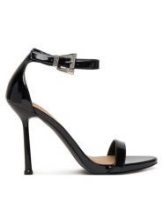 Guess Sandały FLPINS PAF03 Czarny. Czarne sandały Guess, z aplikacjami, ze skóry, bez obcasa, na szpilce, bez zapięcia. Za 719.99 zł.