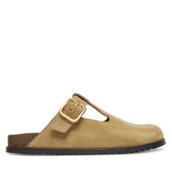 Klapki Gino Rossi. Brązowe klapki Gino Rossi, bez wzorów, bez obcasa. Za 329.99 zł.