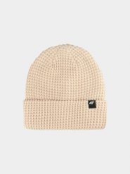 CZAPKA DAMSKA 4F ZIMOWA Z DZIANINY WAFLOWEJ ACAPU558. Białe czapki 4f, bez wzorów, z dzianiny. Za 69.99 zł.