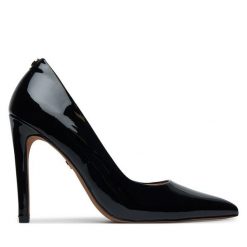 Szpilki Nine West. Czarne szpilki Nine West, bez wzorów, bez obcasa, na szpilce, bez zapięcia. Za 229.99 zł.