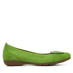 Baleriny Gabor. Zielone baleriny Gabor, bez wzorów, bez obcasa. Za 649.99 zł.
