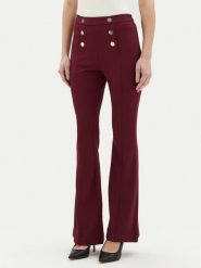 Motivi Spodnie materiałowe P040Q003468N Bordowy Flare Fit. Czerwone spodnie materiałowe Motivi, bez wzorów, z materiału. Za 399.99 zł.