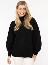 Zwillingsherz Sweter w kolorze czarnym rozmiar: XL. Czarne swetry Zwillingsherz, xl, bez wzorów, prążkowane, bez ramiączek. Za 232.23 zł.