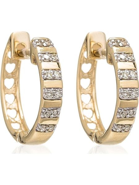 DIAMANTA Złote kolczyki-kreole "Linéa" z diamentami rozmiar: onesize. Żółte kolczyki DIAMANTA, z diamentem, złote. Za 1,348.99 zł.