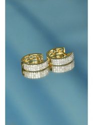 ATELIER DU DIAMANT Złote kolczyki-kreole "Rangs Scintillants" z diamentami rozmiar: onesize. Żółte kolczyki ATELIER DU DIAMANT, z diamentem, złote. Za 3,558.99 zł.