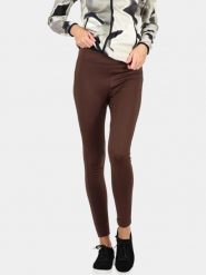 Legginsy damskie Luhta Ikkamo. Brązowe legginsy Luhta, s, bez wzorów, z materiału. Za 339.00 zł.