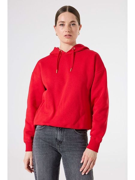 Garcia Bluza w kolorze czerwonym rozmiar: M. Czerwone bluzy Garcia, m, bez wzorów, z bawełny, z kapturem. Za 97.51 zł.