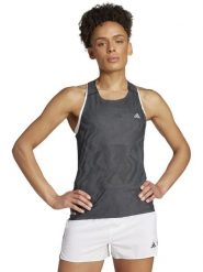 Adidas Top "Ultimate" w kolorze antracytowym do biegania rozmiar: L. Czarne koszulki sportowe Adidas, bez wzorów, bez ramiączek, do biegania. Za 83.42 zł.
