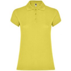 Damska Koszulka Polo W Gwiazdki. Żółte koszulki polo ROLY, s, bez wzorów, bez kołnierzyka, bez ramiączek. Za 60.99 zł.