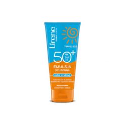 LIRENE 90ml Travel Size Emulsja ochronna dla skóry wrażliwej SPF 50+. Kremy do opalania Dr Irena Eris. Za 14.99 zł.