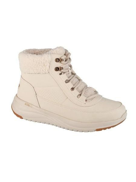 Skechers Trzewiki On The Go Stellar - Alpine Adventure 144756/NAT Beżowy. Brązowe botki Skechers, bez wzorów, ze skóry, bez obcasa, na płaskiej podeszwie, bez zapięcia. Za 429.99 zł.