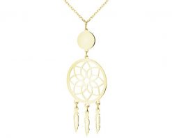 Złoty naszyjnik z cyrkonią - łapacz snów. Białe naszyjniki Apart, z cyrkonią, złote. Za 1,329.00 zł.