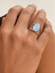 Les Favorites Srebrny pierścionek z kamieniem księżycowym rozmiar: 54. Niebieskie pierścionki Les Favorites, z kamieniem księżycowym, srebrne. Za 217.99 zł.