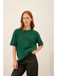 Just Cashmere Kaszmirowa koszulka "Carla" w kolorze zielonym rozmiar: L. Zielone bluzki Just Cashmere, l, bez wzorów, z kaszmiru, bez kołnierzyka, bez ramiączek. Za 500.38 zł.