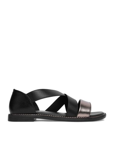Lasocki Sandały CEO-RST-KATE-20 Czarny. Czarne sandały Lasocki, bez wzorów, ze skóry, bez obcasa, na płaskiej podeszwie, bez zapięcia. Za 139.99 zł.