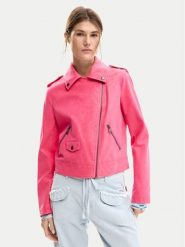 Desigual Kurtka z imitacji skóry Lolly 26SWEW06 Różowy Regular Fit. Czerwone kurtki Desigual, xl, bez wzorów, ze skóry, bez kaptura. Za 749.99 zł.