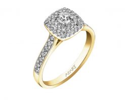 Pierścionek z żółtego złota z brylantami - 0,75 ct - próba 585. Żółte pierścionki Apart, z brylantem, złote. Za 9,490.00 zł.