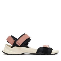 Sandały adidas. Czerwone sandały Adidas, bez wzorów, sportowe, bez obcasa, bez zapięcia. Za 209.99 zł.