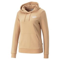 Bluza dresowa damska Puma ESS+ EMBROIDERY. Brązowe bluzy Puma, xl, bez wzorów, z dresówki, bez kaptura. Za 358.00 zł.