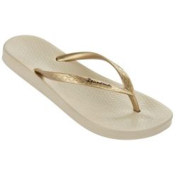 Japonki plażowe damskie Ipanema Anatomic Tan FEM. Żółte klapki Ipanema, bez wzorów, bez obcasa. Za 106.00 zł.