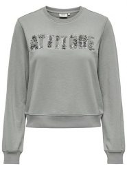 ONLY Bluza w kolorze szarym rozmiar: L. Szare bluzy Only, l, z aplikacjami, bez kaptura. Za 70.41 zł.
