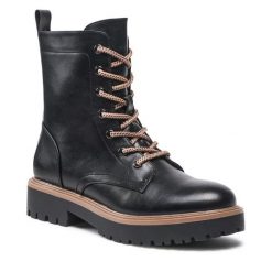 Trzewiki Jenny Fairy. Czarne botki Jenny Fairy, bez wzorów, bez obcasa, na płaskiej podeszwie, bez zapięcia. Za 143.99 zł.