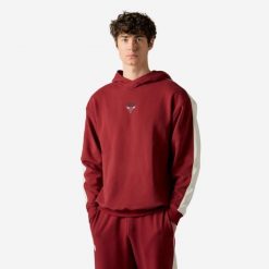 Bluza z kapturem do koszykówki unisex Tarmak NBA Bulls. Czerwone bluzy KIPSTA, l, bez wzorów, z bawełny, z kapturem. Za 149.99 zł.