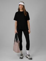 4F Legginsy dzianinowe damskie - czarne XXL. Czarne legginsy 4f, l, bez wzorów, z bawełny, z podwyższonym stanem. Za 99.99 zł.