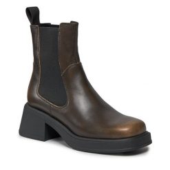 Botki Vagabond Shoemakers. Brązowe botki Vagabond Shoemakers, bez wzorów, bez obcasa, na słupku, bez zapięcia. Za 769.99 zł.