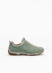 Komfortowe sneakersy marki Rieker z wyściełaną wkładką. Zielone obuwie sportowe bonprix, bez zapięcia. Za 339.99 zł.